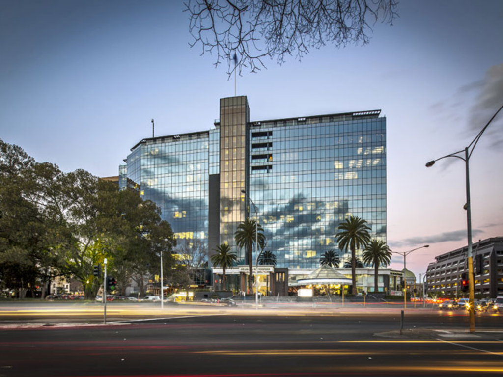 St Kilda Rd Towers in the evening.